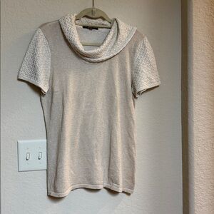 Alex Marie Cream with Gold Cowl Neck Sweater Size L